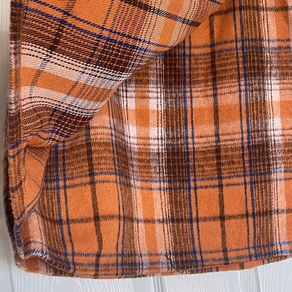 Tinseltown orange plaid faux wrap mini skirt size small - Picture 7 of 7